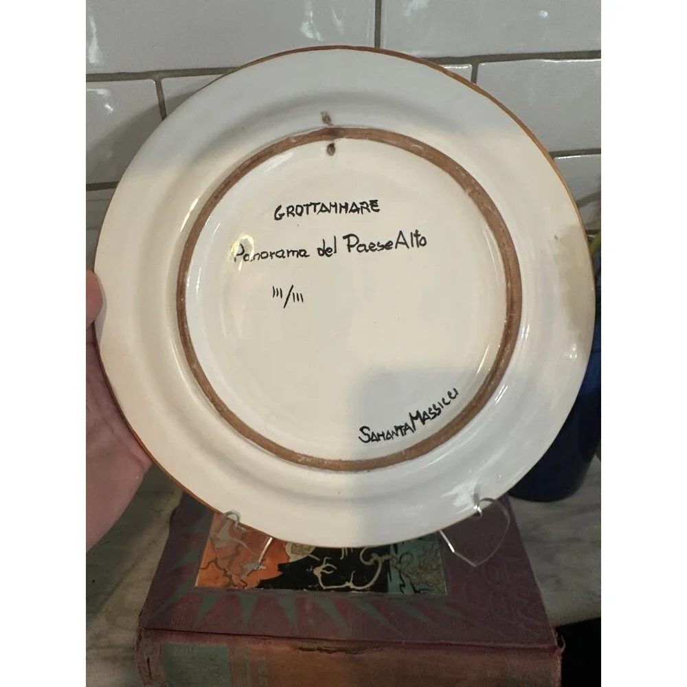 Vietri Pottery 10” Wall Plate Sorrento Scenery Landscape Hand painted Italy